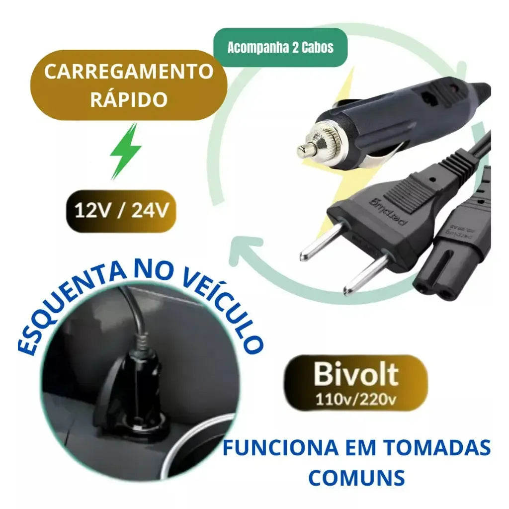 LunchBox Heat™ — Marmita Elétrica Bivolt para Casa e Carro